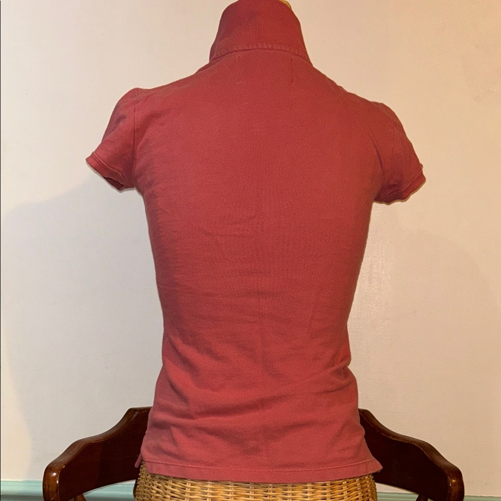 Y2K Aeropostale Women's Pink Polo Shirt - Picture 5 of 7